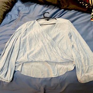 Blue wrap top